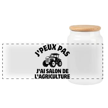 Agricultural Show, Farmer - Panoramic Cookie Jar with Wooden Lid - white - Front