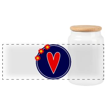 PAAR. ICH HABE GERADE GEHEIRATET. Junggesellinnenabschied. VALENTINSTAG. LIEBE. - Panorama Keksdose mit Holzdeckel - Weiß - Vorne
