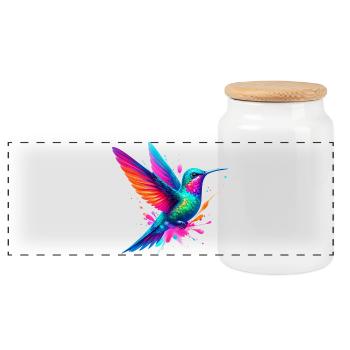 Colibri - Boîte à biscuits avec couvercle en bois - blanc - Devant