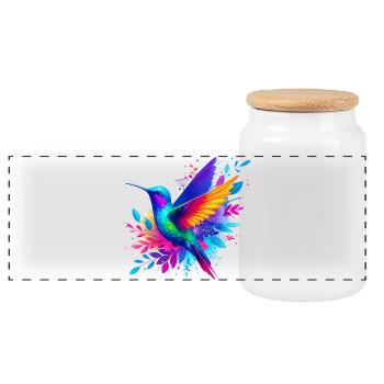 Colibri - Boîte à biscuits avec couvercle en bois - blanc - Devant