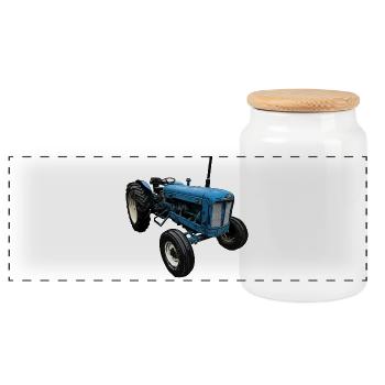 Super Tracteur - Boîte à biscuits avec couvercle en bois - blanc - Devant