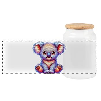 Koala - Panorama Keksdose mit Holzdeckel - Weiß - Vorne