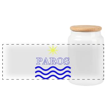 PAROS-Grèce Eau Solaire - Boîte à biscuits avec couvercle en bois - blanc - Devant