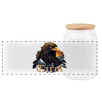 T-shirt Tyrol pour Tyroleans Adler - Boîte à biscuits avec couvercle en bois - blanc - Devant