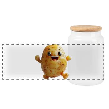 Chemise de course de l’homme de la pomme de terre de bonne humeur - Boîte à biscuits avec couvercle en bois - blanc - Devant