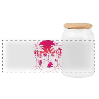 Trapset Retro Style - Panorama Keksdose mit Holzdeckel - Weiß - Vorne