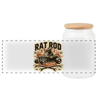 Chemise Ratsking Ratlook – Style rustique personnalisé - Boîte à biscuits avec couvercle en bois - blanc - Devant