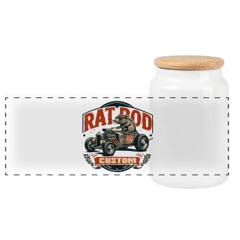 Chemise Ratsking Ratlook – Style rustique personnalisé - Boîte à biscuits avec couvercle en bois - blanc - Devant