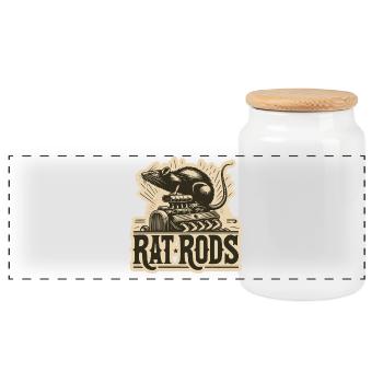Chemise Ratsking Ratlook – Style rustique personnalisé - Boîte à biscuits avec couvercle en bois - blanc - Devant