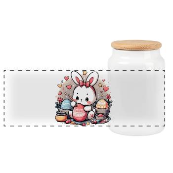 Préparatifs de Pâques - Boîte à biscuits avec couvercle en bois - blanc - Devant