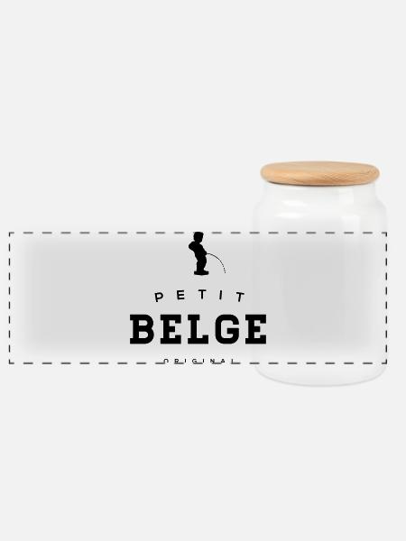 petit Belge manneke pis - Panorama Keksdose mit Holzdeckel - Weiß