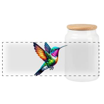 Kolibri - Panorama Keksdose mit Holzdeckel - Weiß - Vorne
