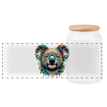 Koala - Panorama Keksdose mit Holzdeckel - Weiß - Vorne