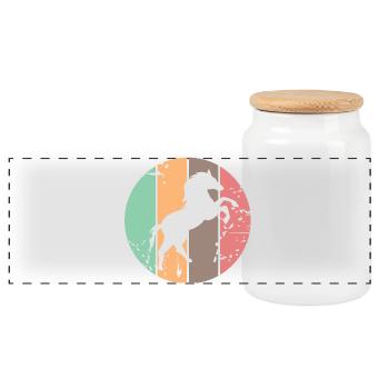 retro Farben Pferd Galopp Tiere Illustration icon - Panorama Keksdose mit Holzdeckel - Weiß - Vorne