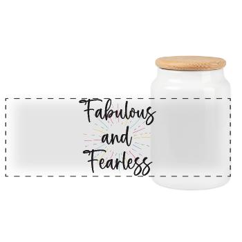 LGBTQ Pride Month - Fabulous and Fearless - Panoramic Cookie Jar with Wooden Lid - white - Front