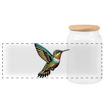 Colibri - Boîte à biscuits avec couvercle en bois - blanc - Devant