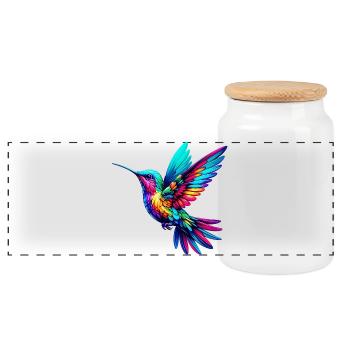 Kolibri - Panorama Keksdose mit Holzdeckel - Weiß - Vorne