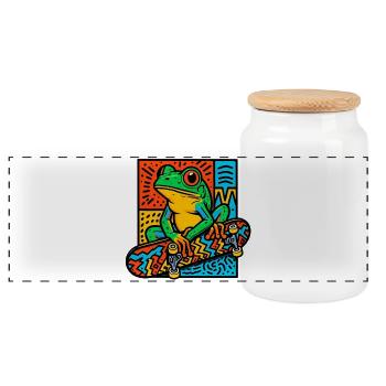 Planche à roulettes Frog - Boîte à biscuits avec couvercle en bois - blanc - Devant