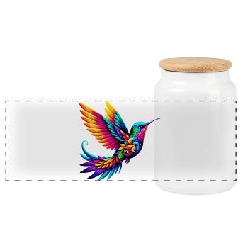 Colibri - Boîte à biscuits avec couvercle en bois - blanc - Devant