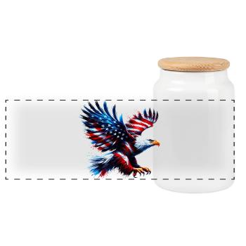 Eagle Flag USA USA Américain - Boîte à biscuits avec couvercle en bois - blanc - Devant