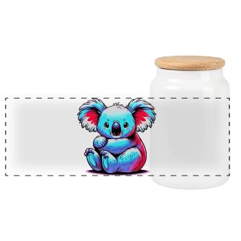 Koala - Boîte à biscuits avec couvercle en bois - blanc - Devant