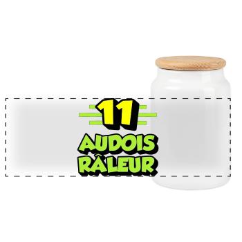Complaining Audois - Panoramic Cookie Jar with Wooden Lid - white - Front