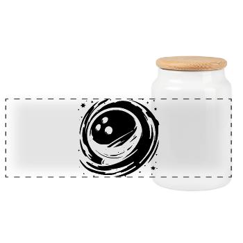 Bowling Grafik - Panorama Keksdose mit Holzdeckel - Weiß - Vorne