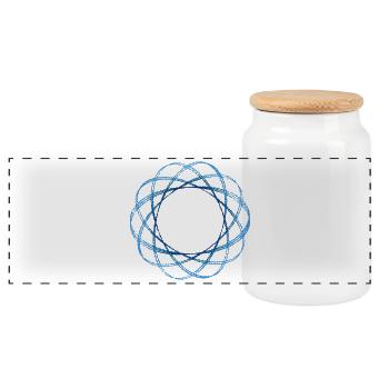 Forme géométrique (mod.) sertie - Boîte à biscuits avec couvercle en bois - blanc - Devant