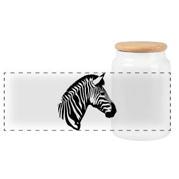 Zebra - Panorama Keksdose mit Holzdeckel - Weiß - Vorne