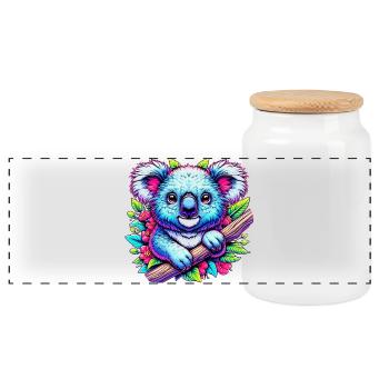 Koala - Panorama Keksdose mit Holzdeckel - Weiß - Vorne