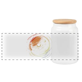Bowling Zeichnung Vintage Stil - Panorama Keksdose mit Holzdeckel - Weiß - Vorne