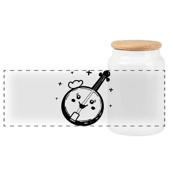 Banjo de dessin animé - Boîte à biscuits avec couvercle en bois - blanc - Devant