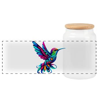 Kolibri - Panorama Keksdose mit Holzdeckel - Weiß - Vorne