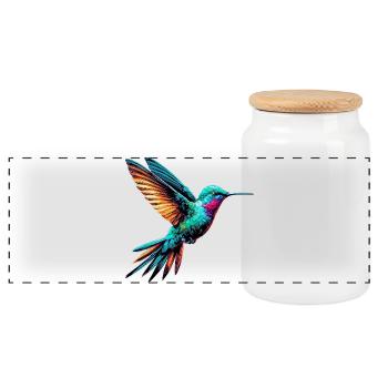 Kolibri - Panorama Keksdose mit Holzdeckel - Weiß - Vorne