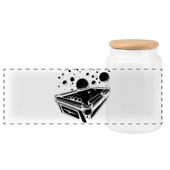Dessin animé Billard - Boîte à biscuits avec couvercle en bois - blanc - Devant