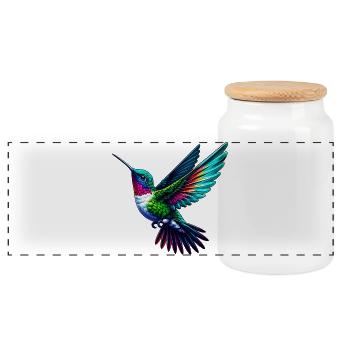 Kolibri - Panorama Keksdose mit Holzdeckel - Weiß - Vorne
