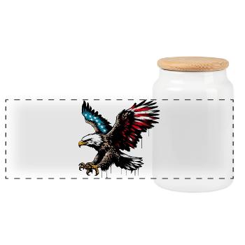 Aigle - Boîte à biscuits avec couvercle en bois - blanc - Devant
