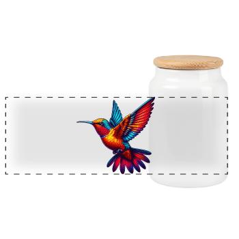 Colibri - Boîte à biscuits avec couvercle en bois - blanc - Devant