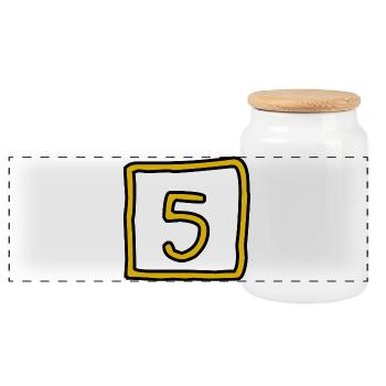 5. ANNIVERSAIRE. 5 ANS. 5e ANNIVERSAIRE - Boîte à biscuits avec couvercle en bois - blanc - Devant