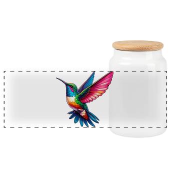 Kolibri - Panorama Keksdose mit Holzdeckel - Weiß - Vorne