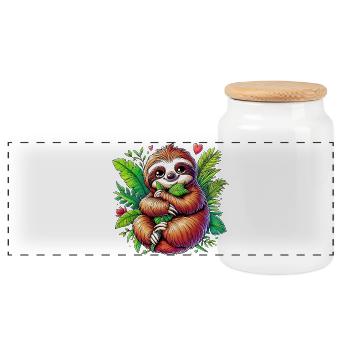 Paresse - Boîte à biscuits avec couvercle en bois - blanc - Devant