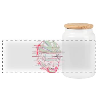 Lacrosse Helm Grafik - Panorama Keksdose mit Holzdeckel - Weiß - Vorne