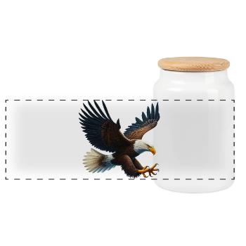 Adler - Panorama Keksdose mit Holzdeckel - Weiß - Vorne