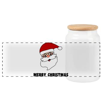 PÈRE NOËL. NOËL. JOYEUX NOËL. JE PEUX PAS - Boîte à biscuits avec couvercle en bois - blanc - Devant