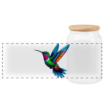 Kolibri - Panorama Keksdose mit Holzdeckel - Weiß - Vorne