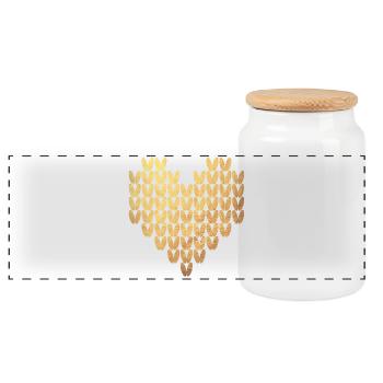 Motif de tricot coeur or Exclusive Love Winter - Boîte à biscuits avec couvercle en bois - blanc - Devant