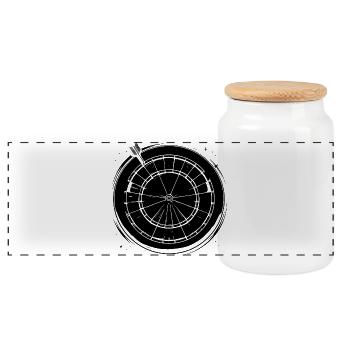 Dart - Panoramic Cookie Jar with Wooden Lid - white - Front