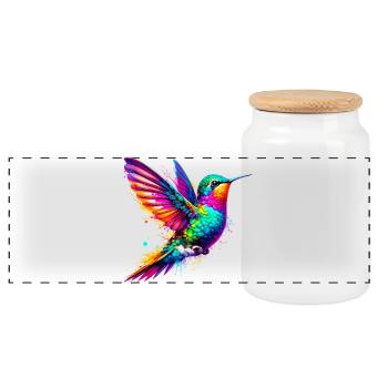 Colibri - Boîte à biscuits avec couvercle en bois - blanc - Devant