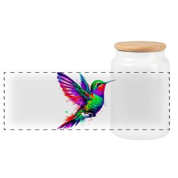 Kolibri - Panorama Keksdose mit Holzdeckel - Weiß - Vorne