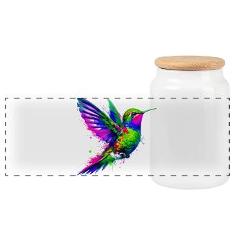 Kolibri - Panorama Keksdose mit Holzdeckel - Weiß - Vorne
